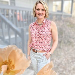 Cabi lyocell sleeveless floral print top medium